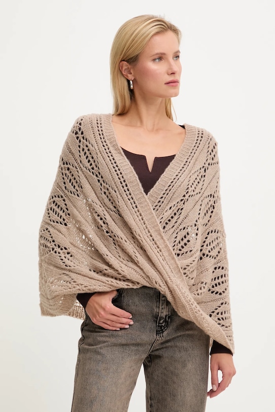 

Шарф из мериносовой шерсти Answear.Lab, бежевый