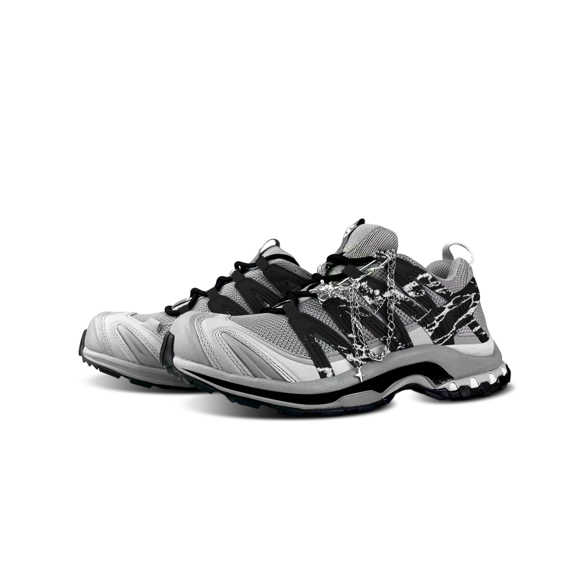 Кроссовки для трейлраннинга и тренировок XA PRO 3D Cushioning Slip Resistant Abrasion Resistant Low top Unisex SALOMON, черный серебро — фото 4