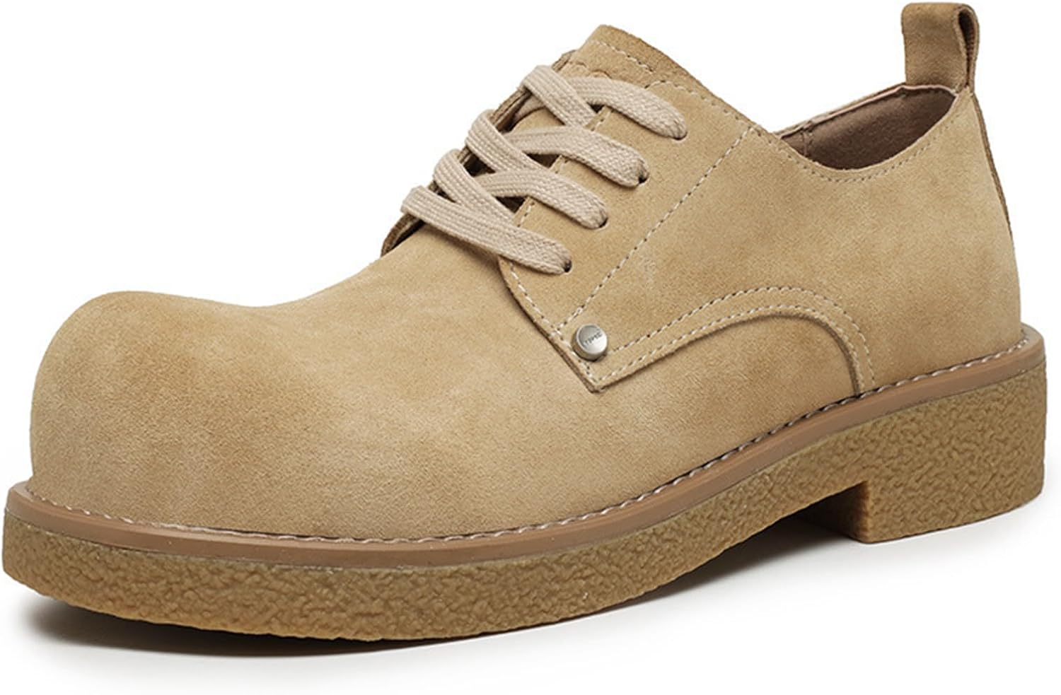 

Мужские оксфорды из замшевой кожи с круглым носком на платформе, модные, удобные, на шнуровке с массивным каблуком, противоскользящие, для торжеств, свадеб, вечеринок и работы Nxnbhsl, желтый