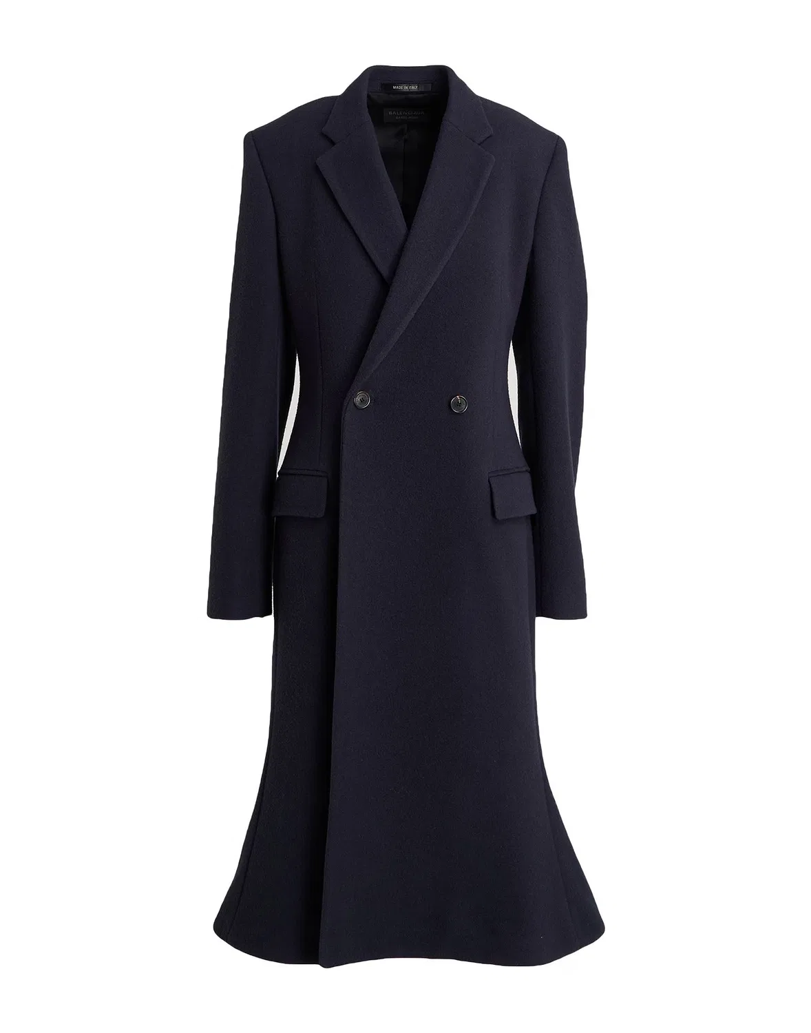 Пальто двубортное шерстяное GARDE-ROBE Balenciaga синее