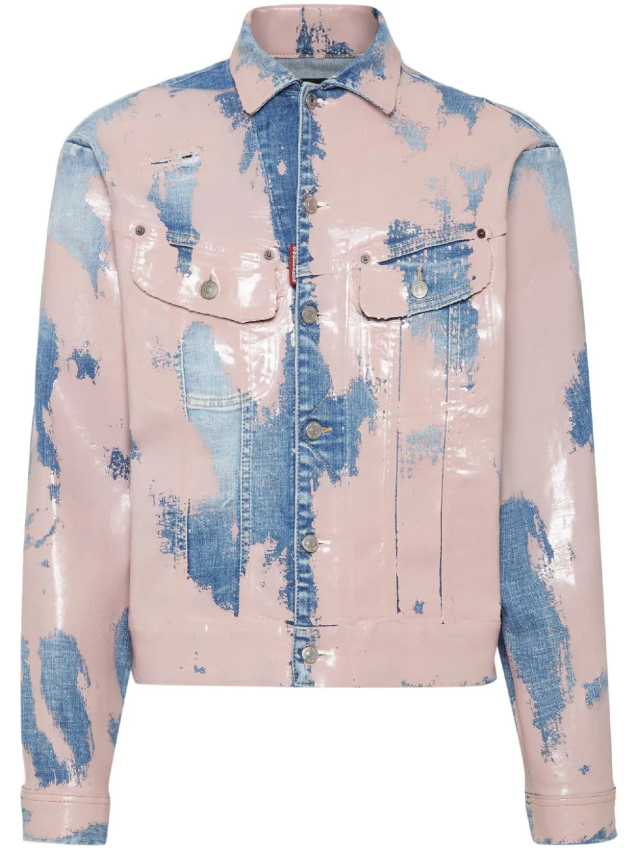 

DSQUARED2 джинсовая куртка с эффектом потертости, розовый