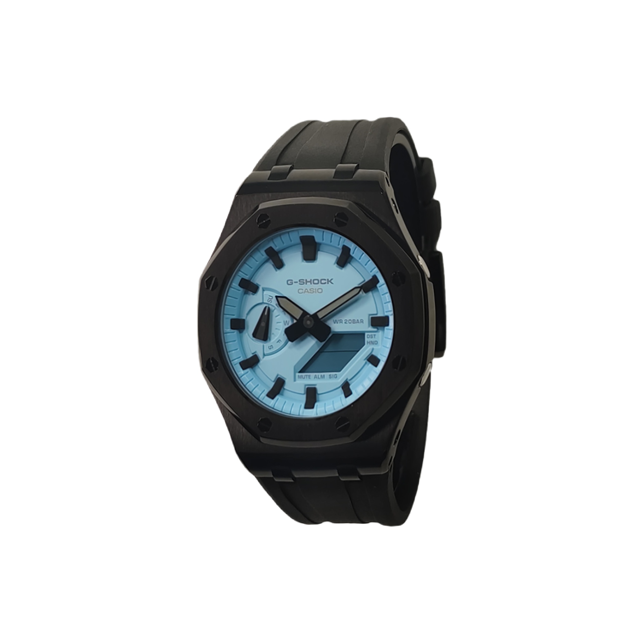 

CASIO Ретрофит серия электронный механизм фторэластомерный ремешок часы мужские часы blue dial