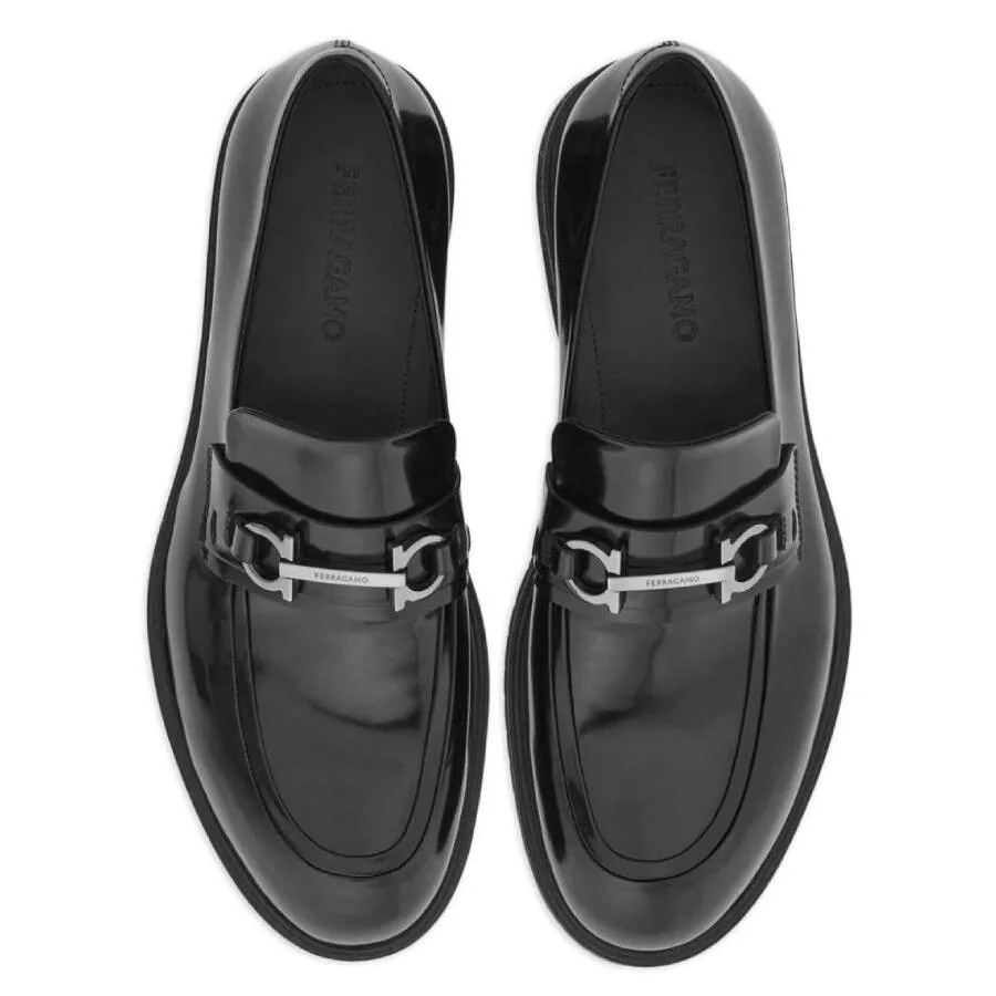 Мокасины Ferragamo Fiorello с орнаментом Gancini, черный — фото 3
