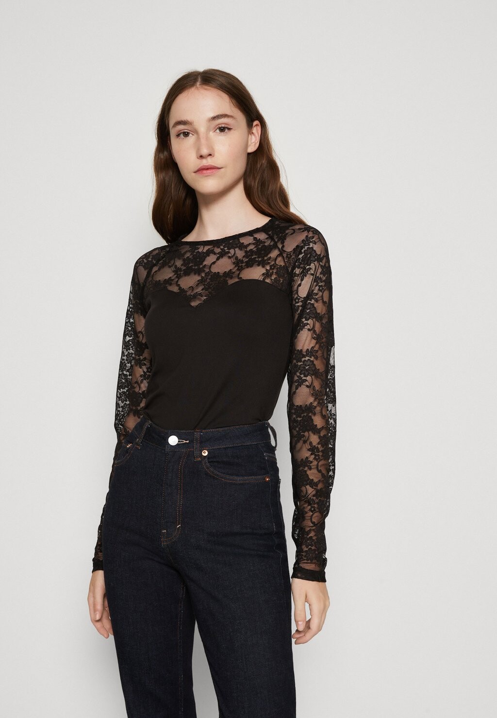 

Блузка Pieces PCJANET LACE, черный