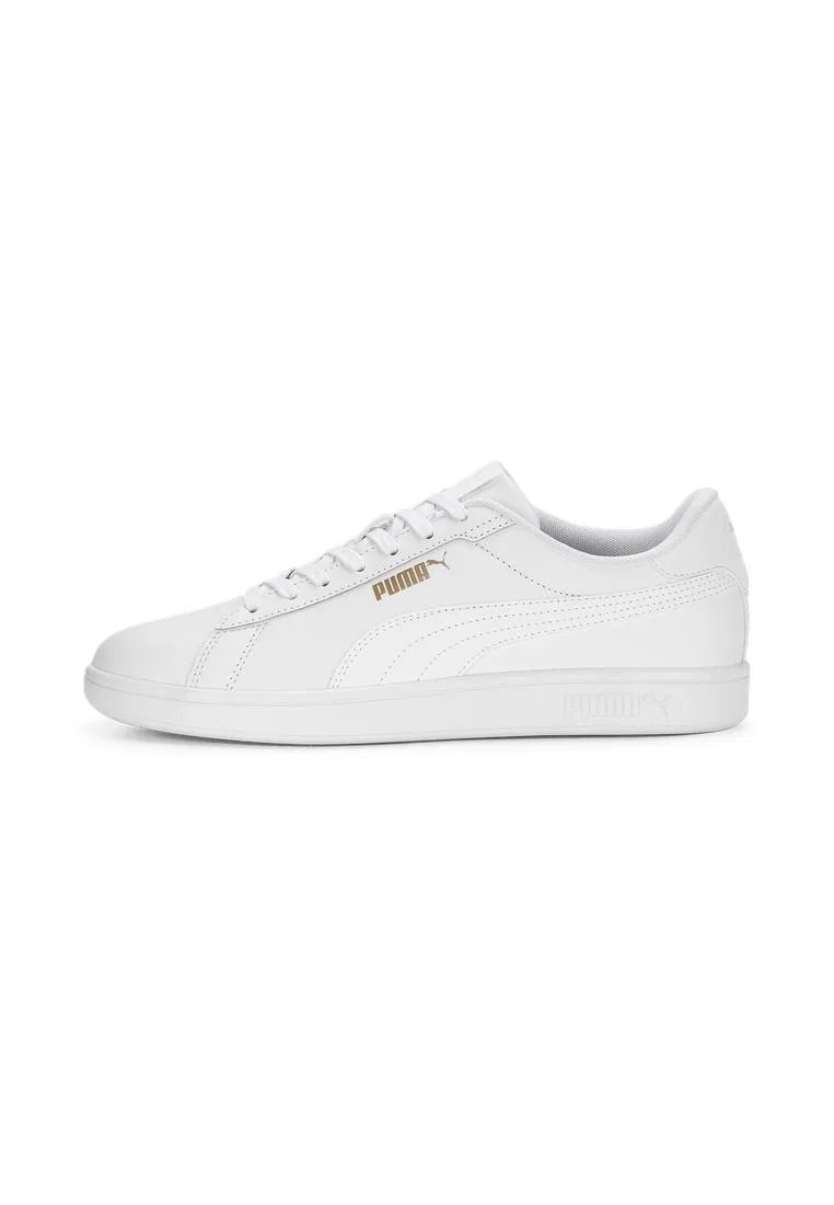 Кроссовки мужские спортивные, кожаные, модель Smash 3.0, PUMA, белый — фото 3