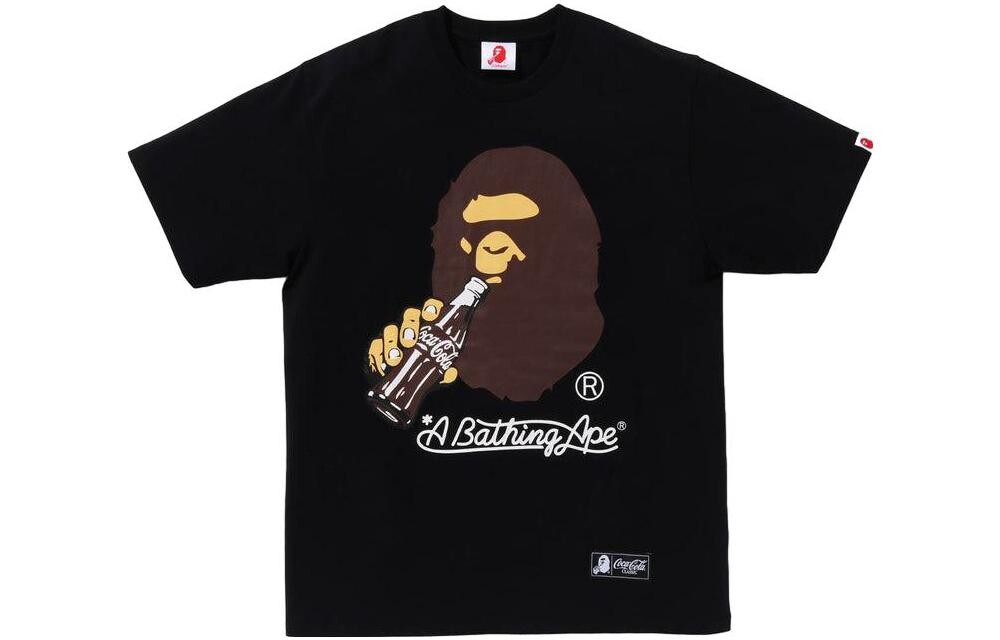 Футболка с изображением обезьяны BAPE X Coca-Cola A Bathing Ape, белый — фото 3