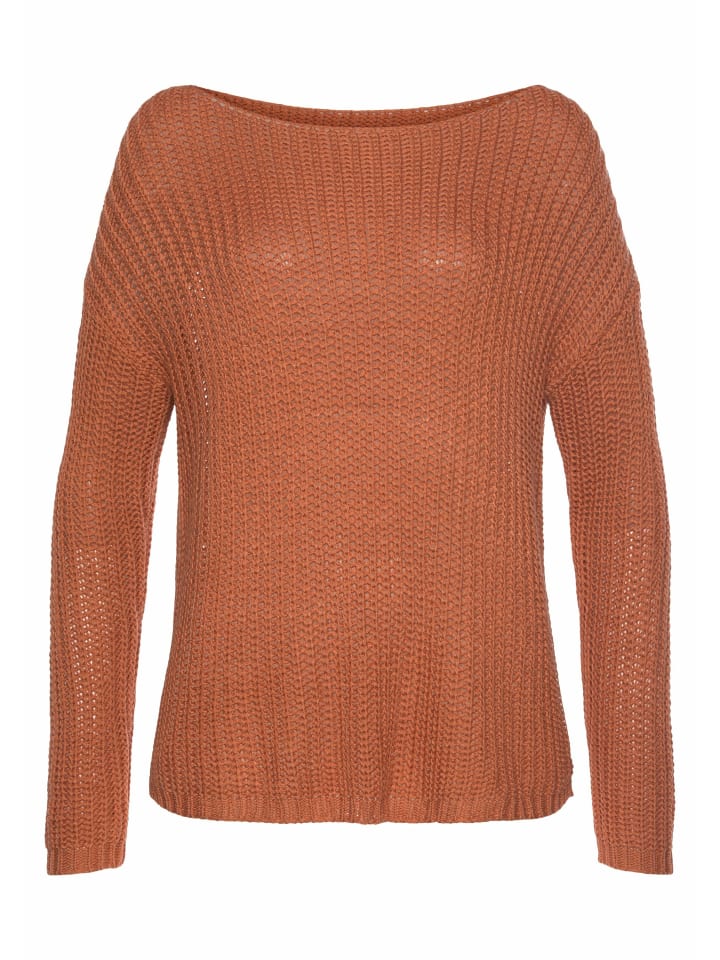 

Свитер с круглым вырезом цвета ржавчины LASCANA