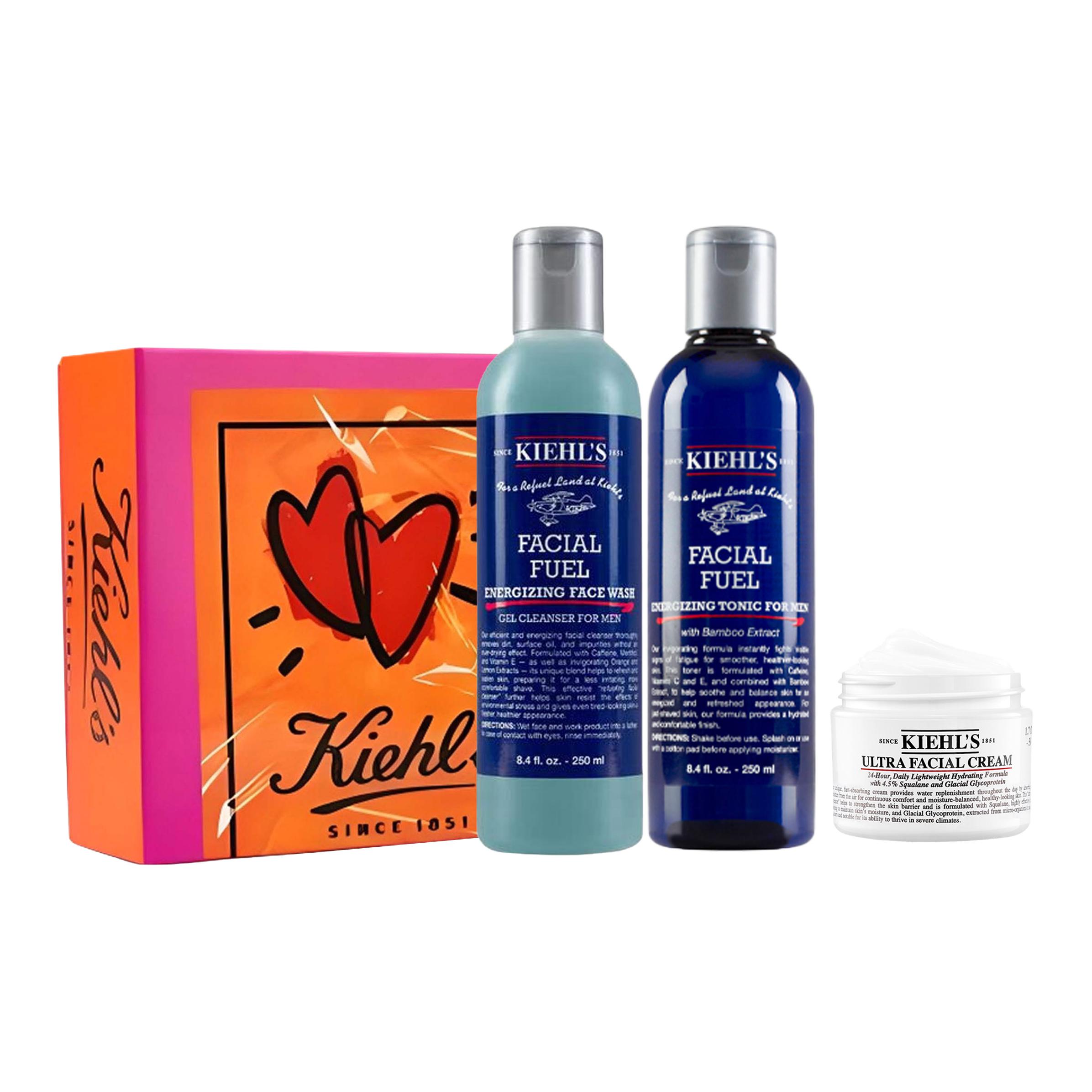 

Набор для ухода за кожей KEYANSHI Hydrating Box Limited Edition: восстанавливающие средства Kiehl'S, three-piece set: facial cleanser 250ml+toner 250ml+face cream 50ml