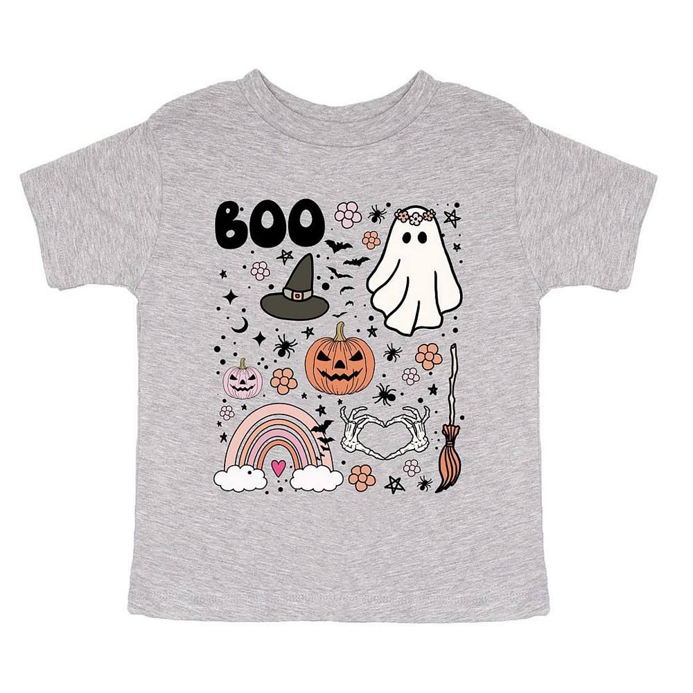 

Молодежная футболка с короткими рукавами и рисунком Boo Collage The Juniper Shop, цвет Heather Grey