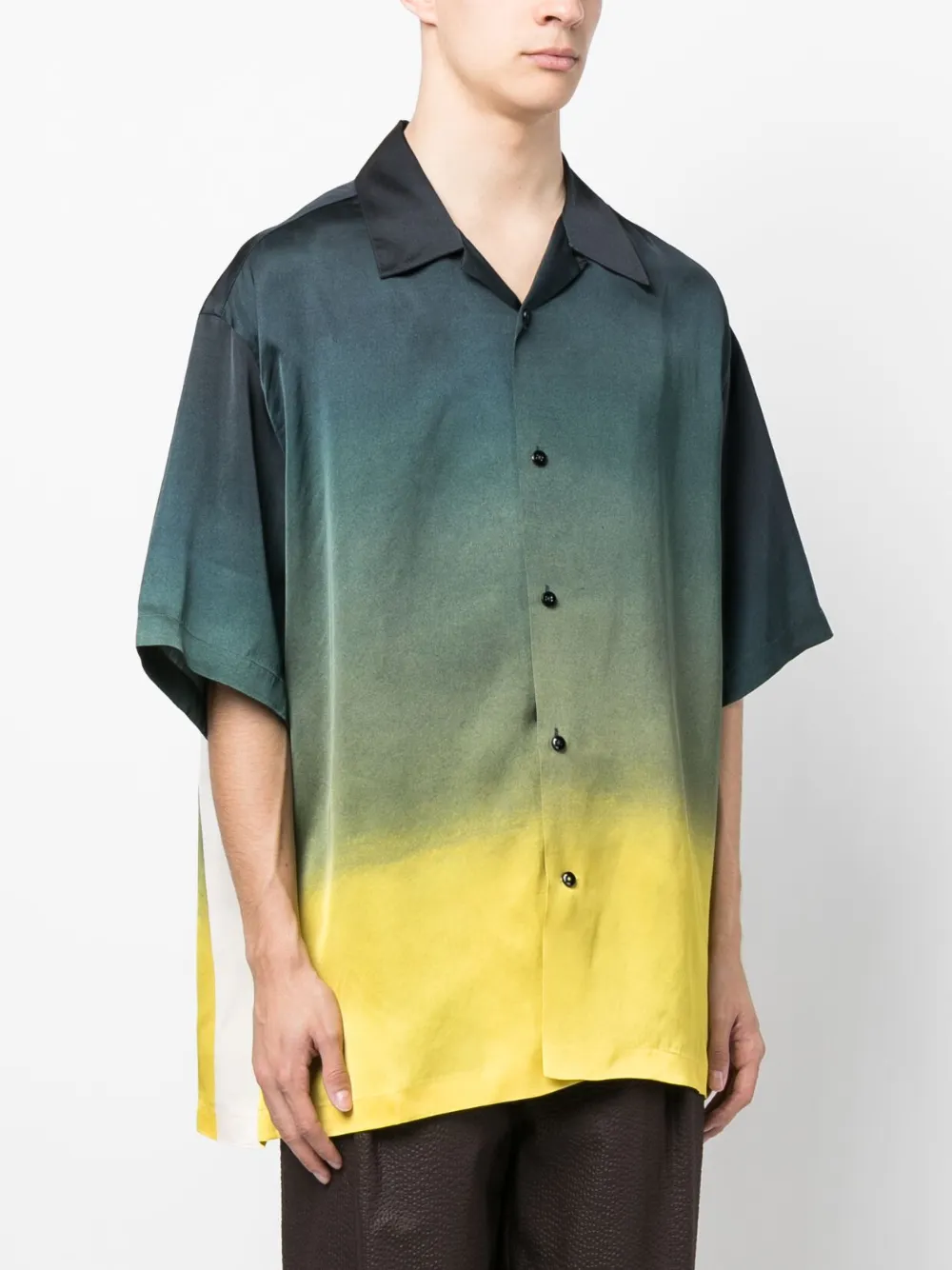 Рубашка с короткими рукавами и эффектом градиента JIL SANDER, зеленый — фото 3
