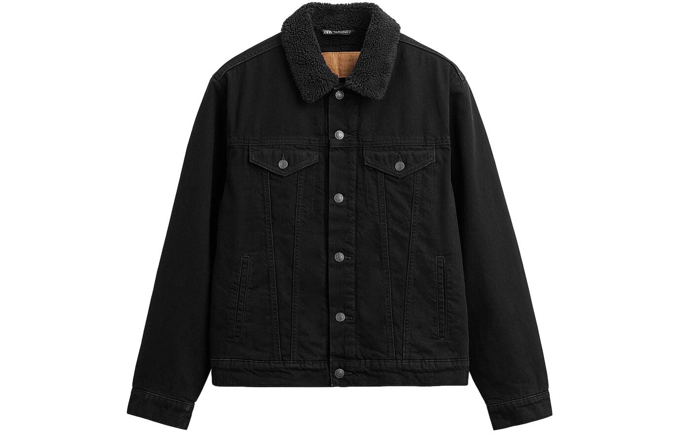 

Джинсовая куртка мужская черная Zara, черный