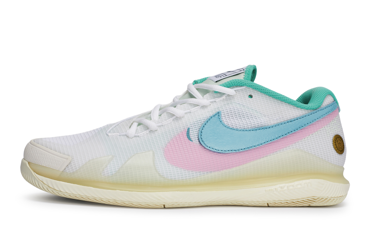 Nike Кроссовки теннисные Air Zoom Vapor Pro унисекс низкие розово-голубые бело-розово-голубые, цвет White Pink Blue — фото 4