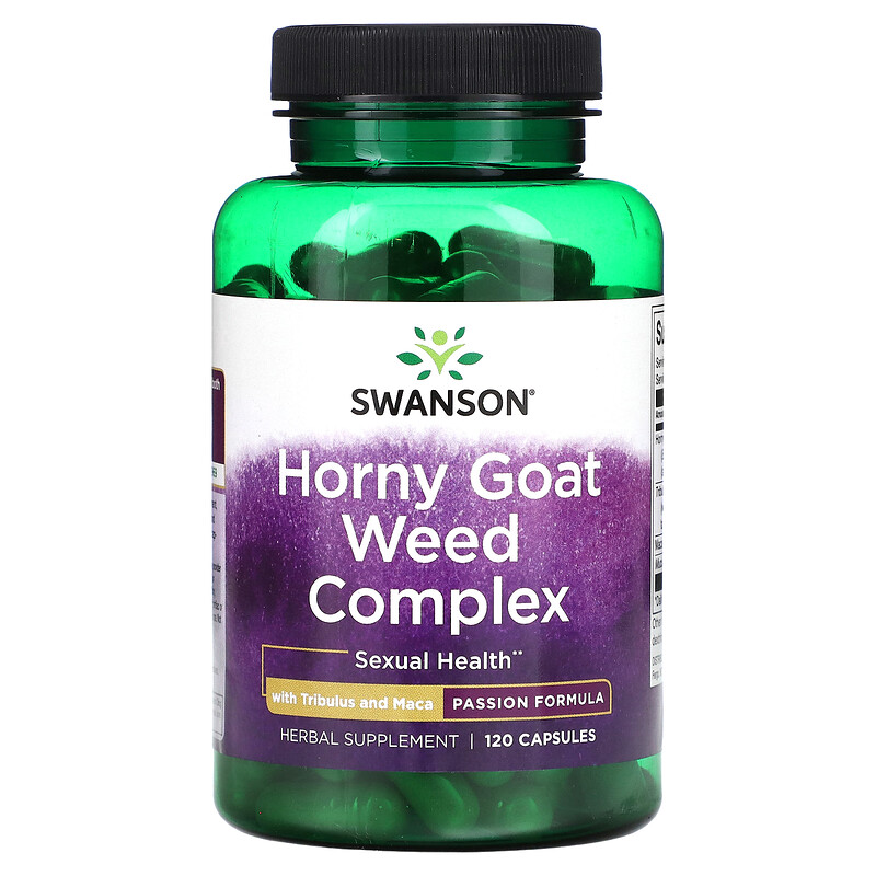 

Swanson, Комплекс Horny Goat Weed с трибулусом и макой, 120 капсул