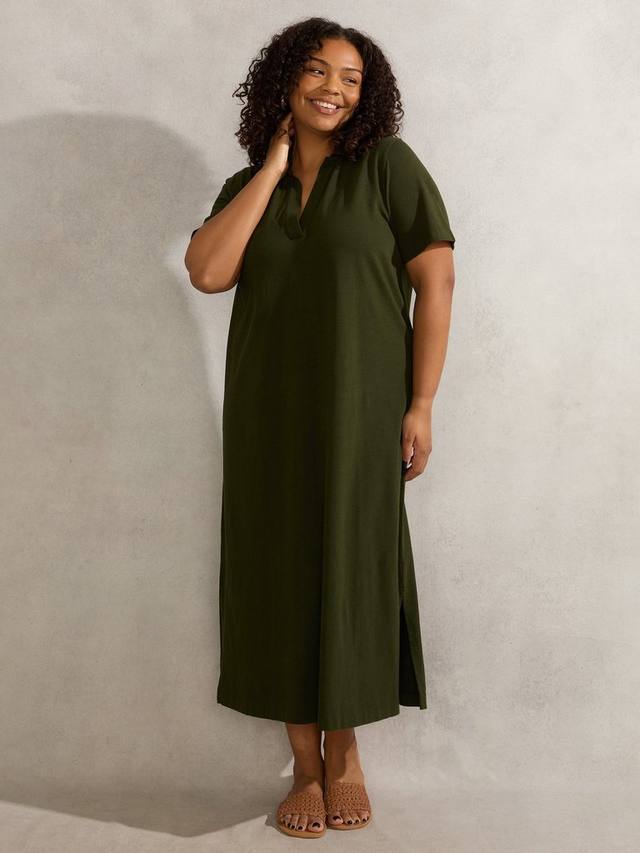 

Платье с воротником-поло и силуэтом Curve Live Unlimited, Khaki