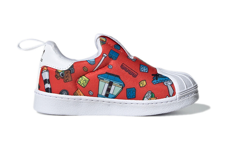 Слипоны Adidas Originals Superstar Series Toddler Shoes Baby с принтом, красный — фото 2