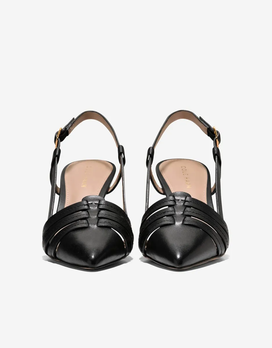 Женские туфли-лодочки без задника из натуральной кожи Cole Haan, черный — фото 4