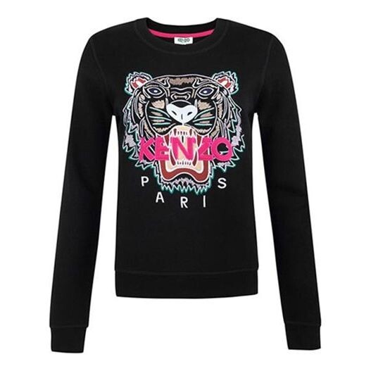 

Свитер embroidered tiger head hoodie black Kenzo, черный