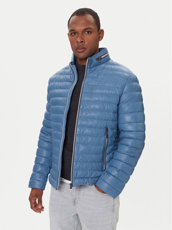 

Кожаная куртка regular fit Cortino 531019 60515 Milestone, синий