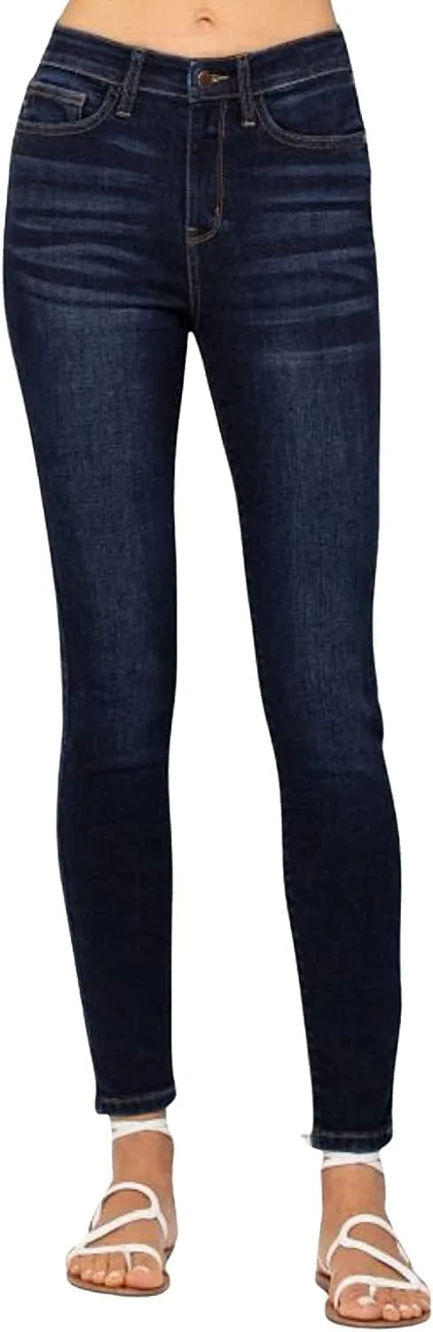Generic Джинсы Judy Blue High Waist с эффектом потертостей и темным оттенком денима