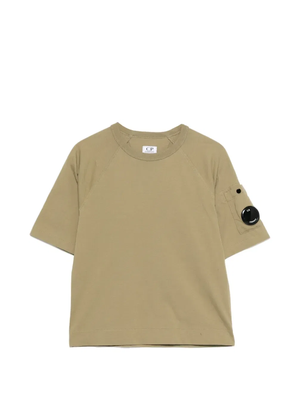 Футболка с накладным карманом C.P. Company Kids, зеленый