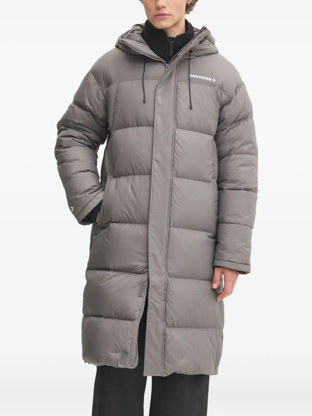 

Пуховик с капюшоном Converse, серый