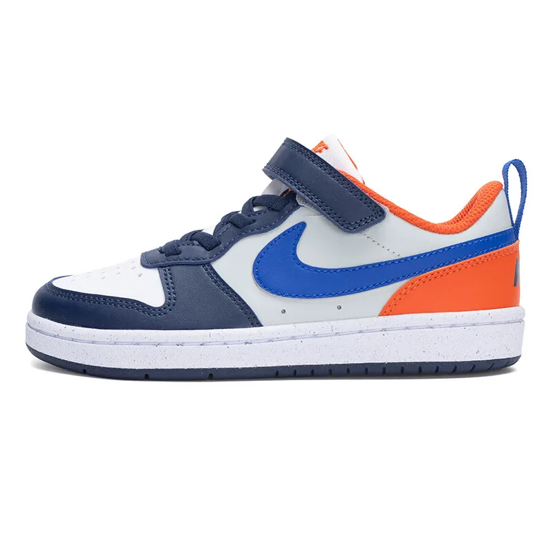 Nike Court Borough низкие повседневные кроссовки бело-синие для детей 3-7 лет
