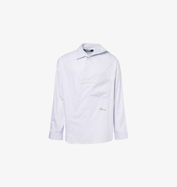 

La chemise cuadro фирменная вышитая хлопковая рубашка Jacquemus, серый
