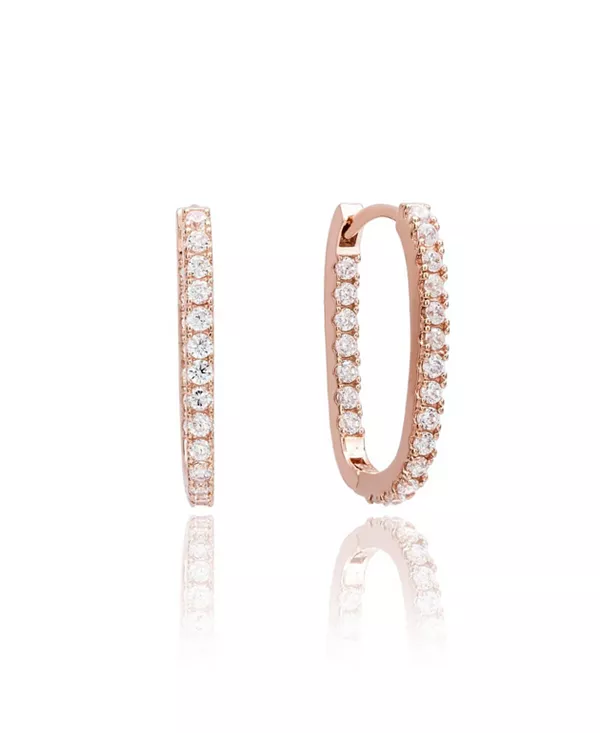 

Серьги-Кольца Suzy Levian из стерлингового серебра с кубическими цирконами и паве в форме скрепки Suzy Levian New York, rose