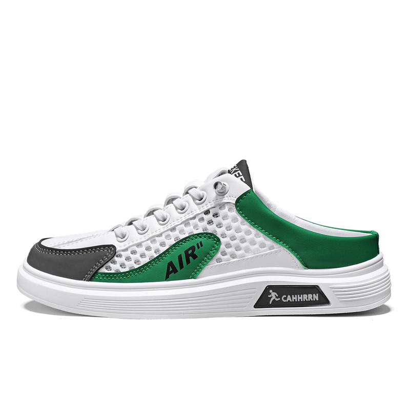 

Captain illy ПВХ Поливинилхлоридные износостойкие закрытые тапочки мужские бело-зеленые, цвет White Green