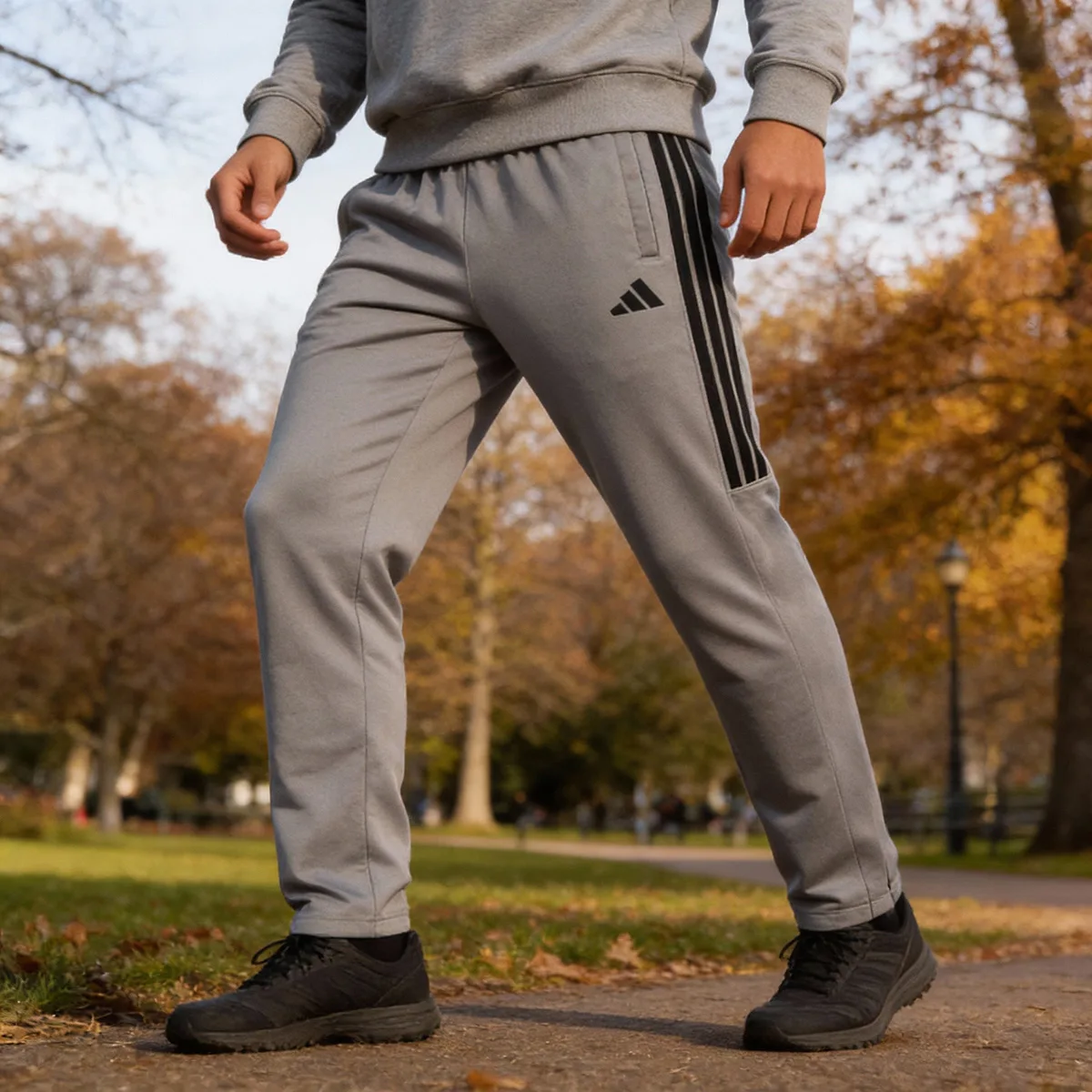 Adidas Трикотажные спортивные штаны unisex TR30PR2CS серо-черные умеренно прямого кроя — фото 4
