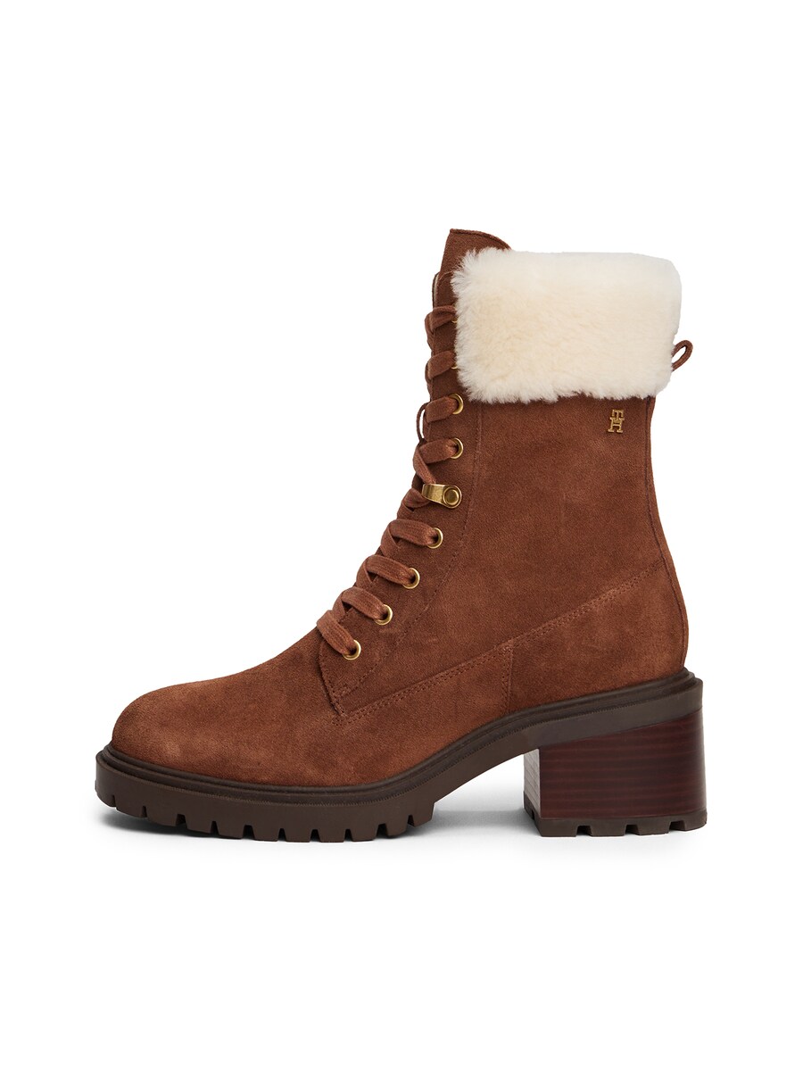 Ботильоны на шнуровке TOMMY HILFIGER, Brown