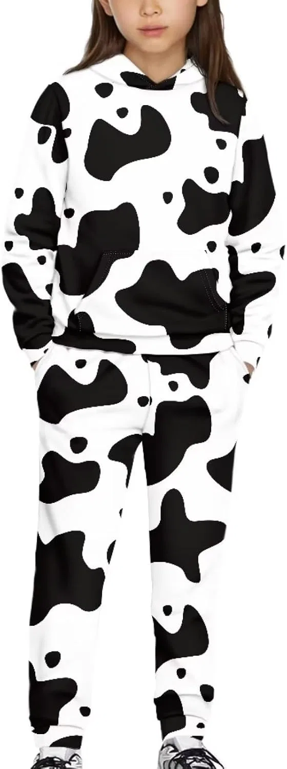 Детский спортивный костюм с капюшоном doginthehole, 2 предмета, Cow Print — фото 2