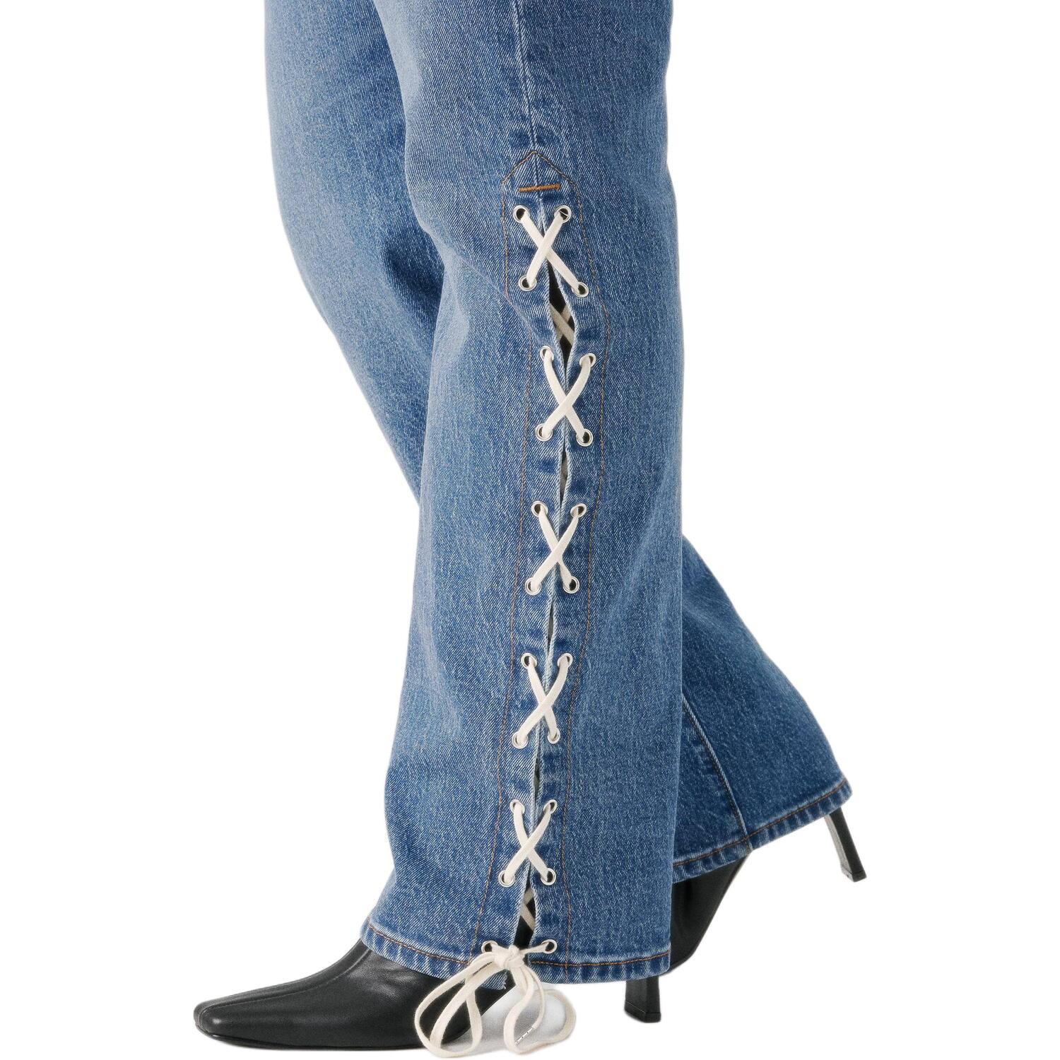 Джинсы Levi's x Beyoncé Beyoncé FW25 женские Levis, lace-up-medium washed — фото 4