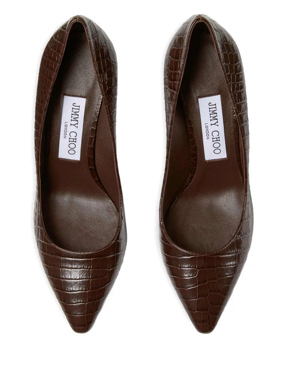 Туфли Romy 85 с тиснением под кожу крокодила JIMMY CHOO, коричневый — фото 4