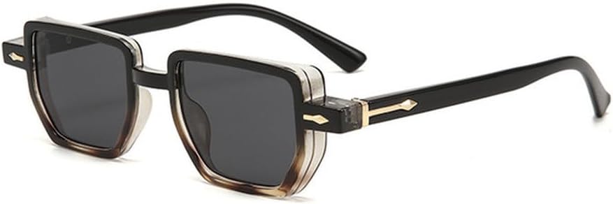 

Винтажные солнцезащитные очки Polygon для женщин, модные, с прозрачными линзами цвета океана, защита от УФ-излучения UV400, мужские солнцезащитные очки с заклепками TVTBBVV, Black Gray