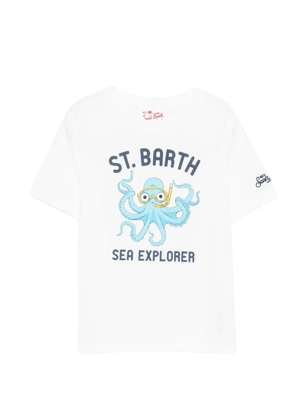 Хлопковая футболка с графическим принтом Mc2 Saint Barth Kids, белый