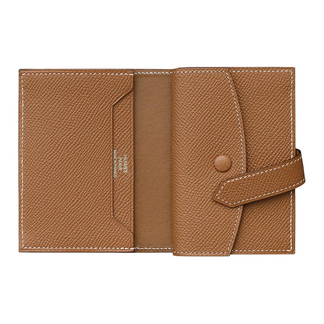 HERMES Кошелек Bearn Gold tone Lock Epsom Leather Mini Women's 37 Gold Brown — фото 2