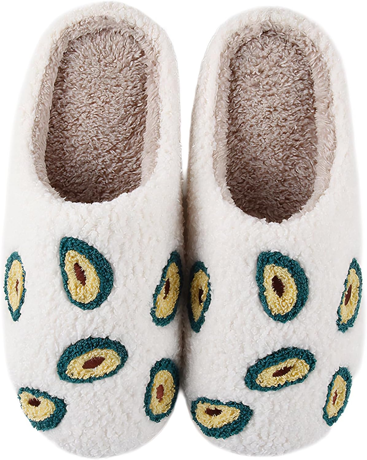 

Женские и мужские милые пушистые тапочки с сердечком с эффектом памяти, мягкие тапочки, уютная обувь для дома и улицы Qqgb, Avocado