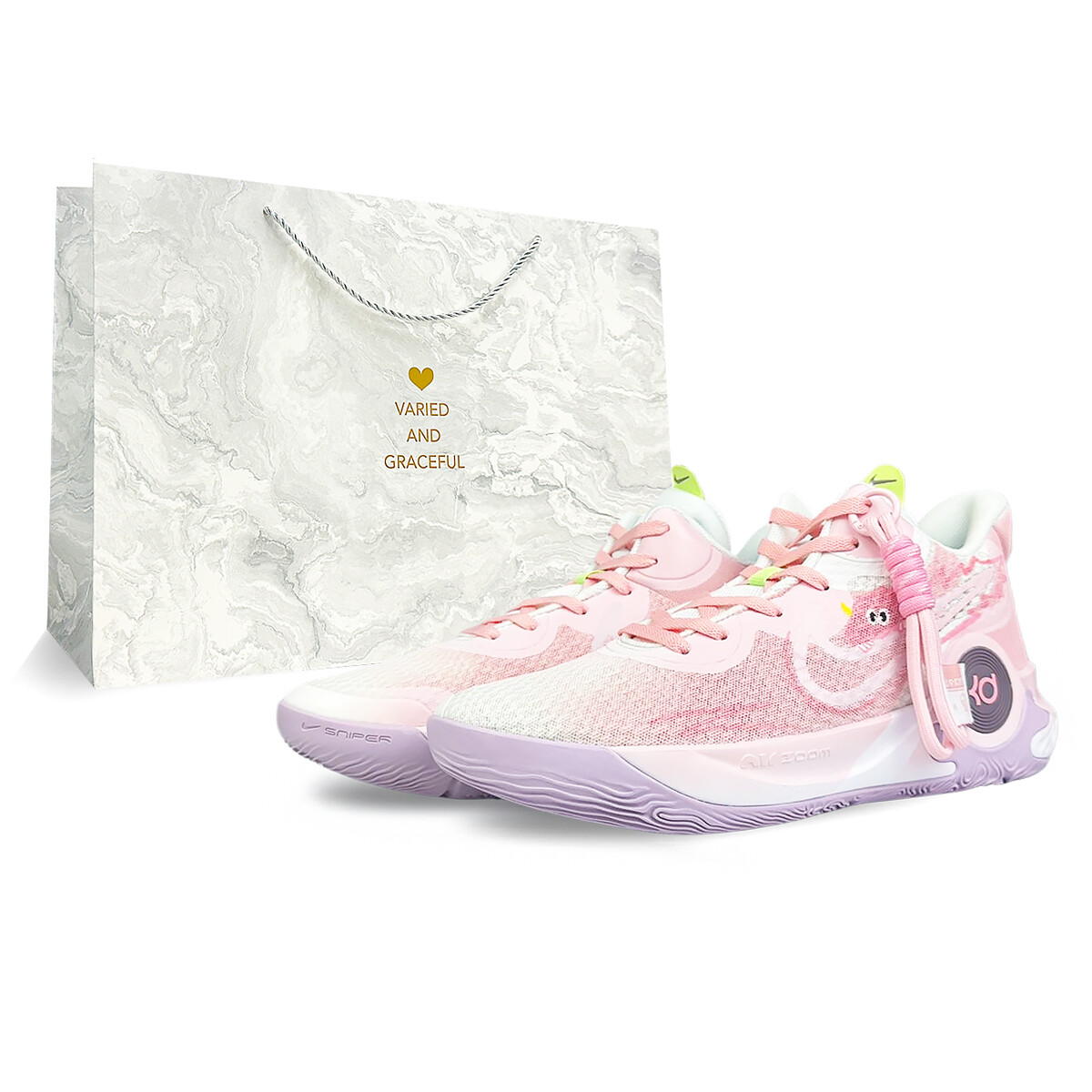 

Кроссовки Nike KD Trey 5 X Vintage Basketball Shoes Unisex Mid-top White, розовый