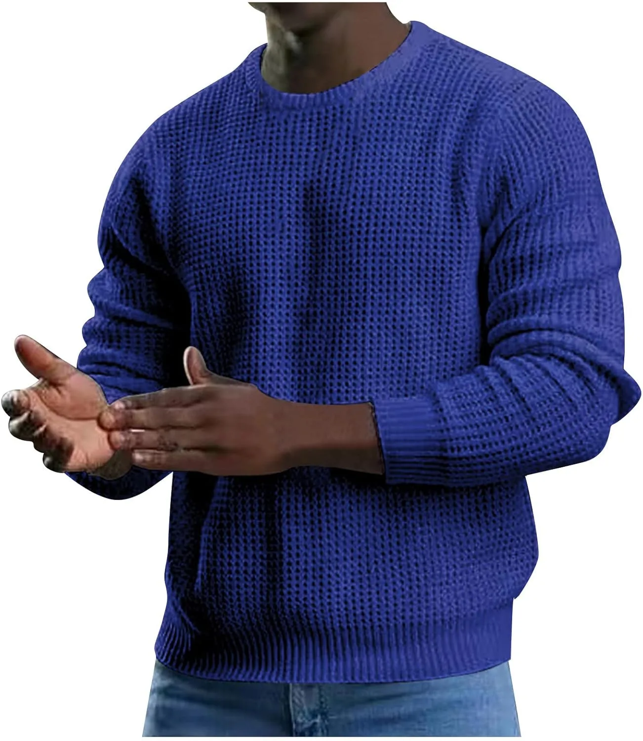 

Мужской кардиган с круглым вырезом и длинными рукавами, размеры M-3XL