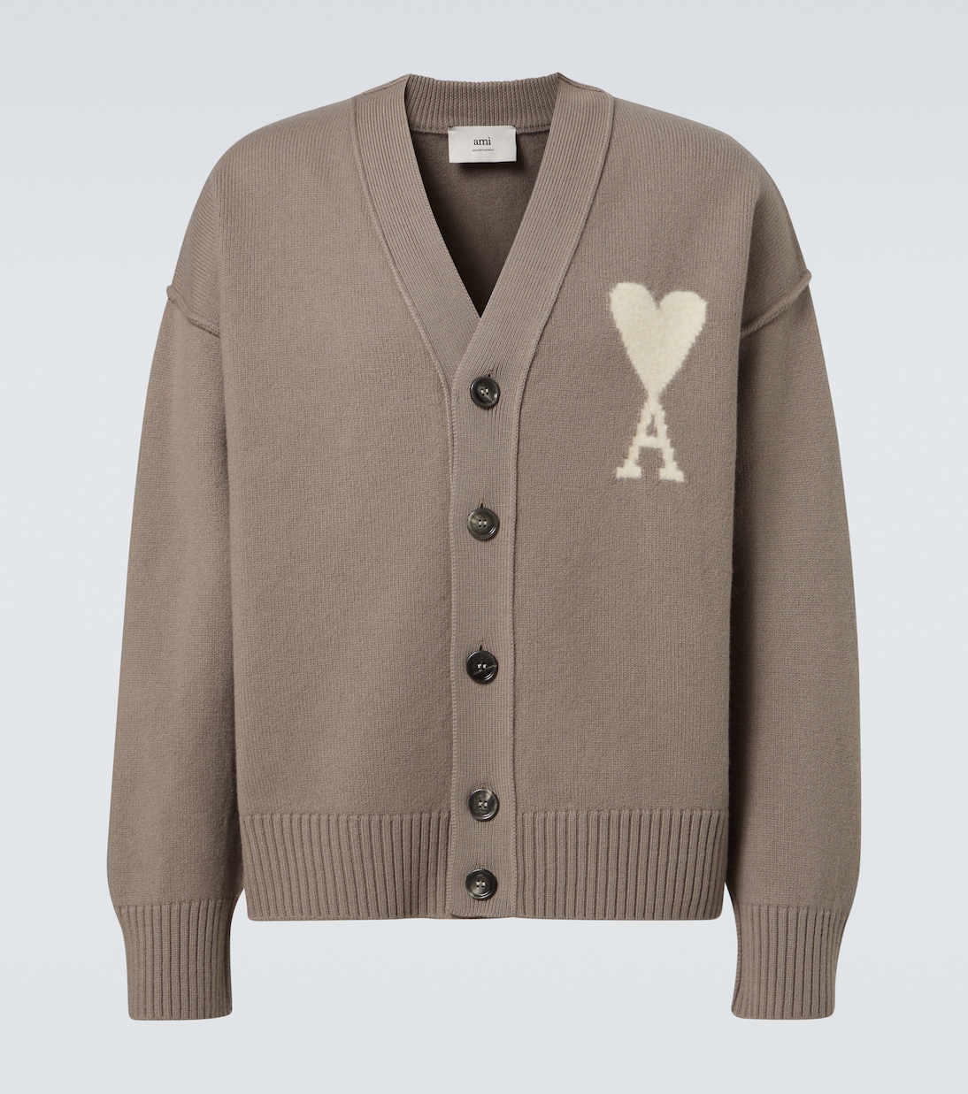 

Кардиган из чистой шерсти Ami De Cœur Ami Paris, Ash/Offwhite