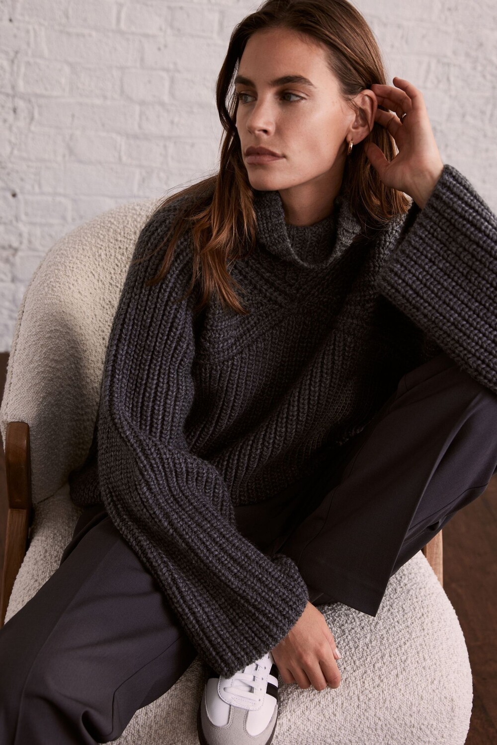 

Свитер крупной вязки Mint Velvet, серый