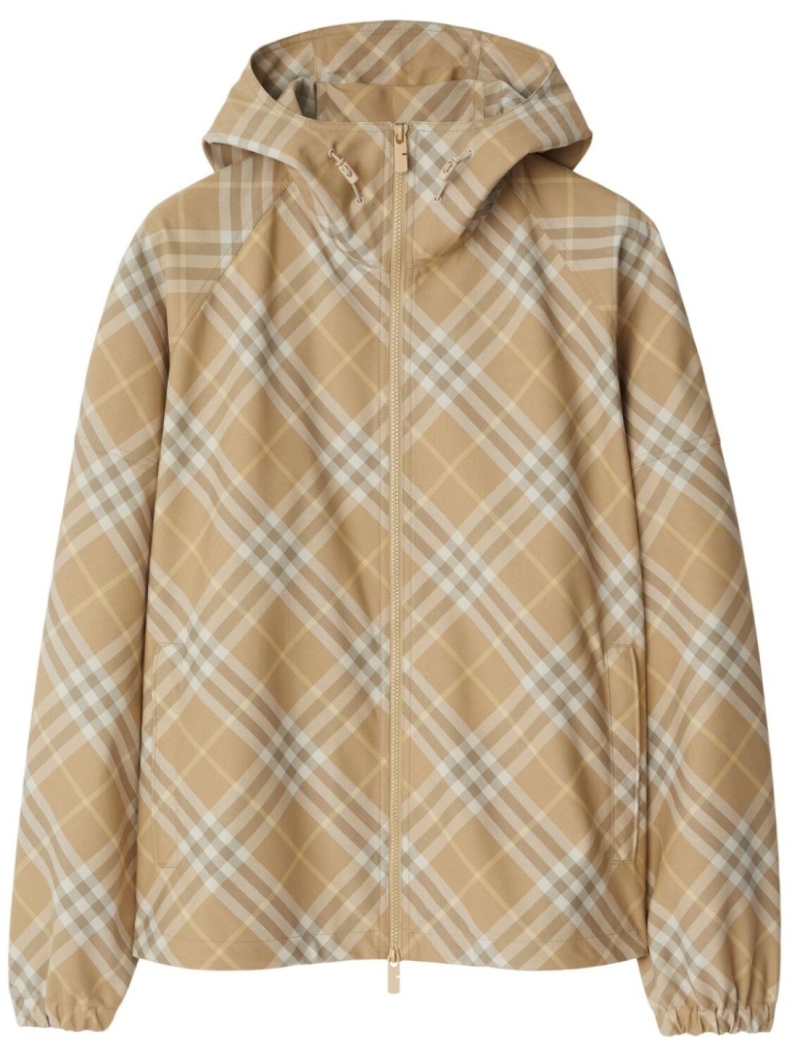 

Burberry клетчатая куртка с капюшоном, нейтральный цвет