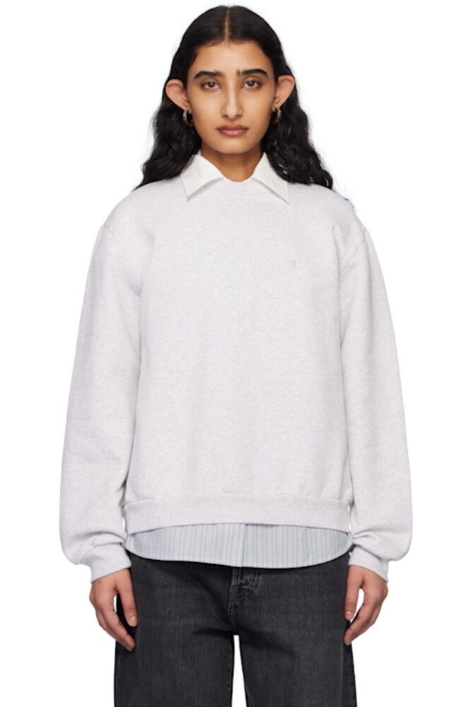 

Серая флисовая толстовка с круглым вырезом Acne Studios