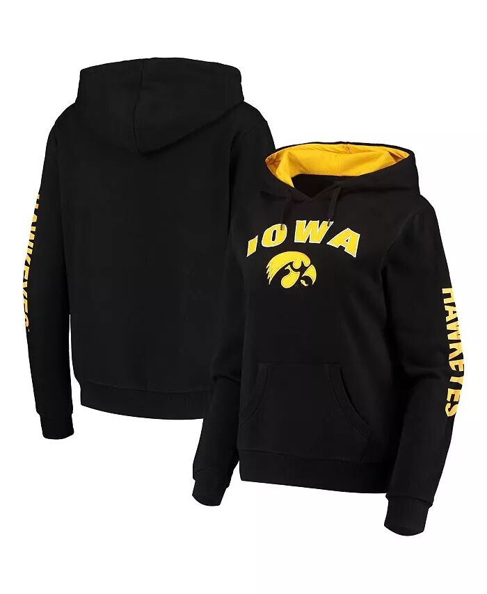

Женский черный пуловер с капюшоном Iowa Hawkeyes Loud and Proud Colosseum, черный