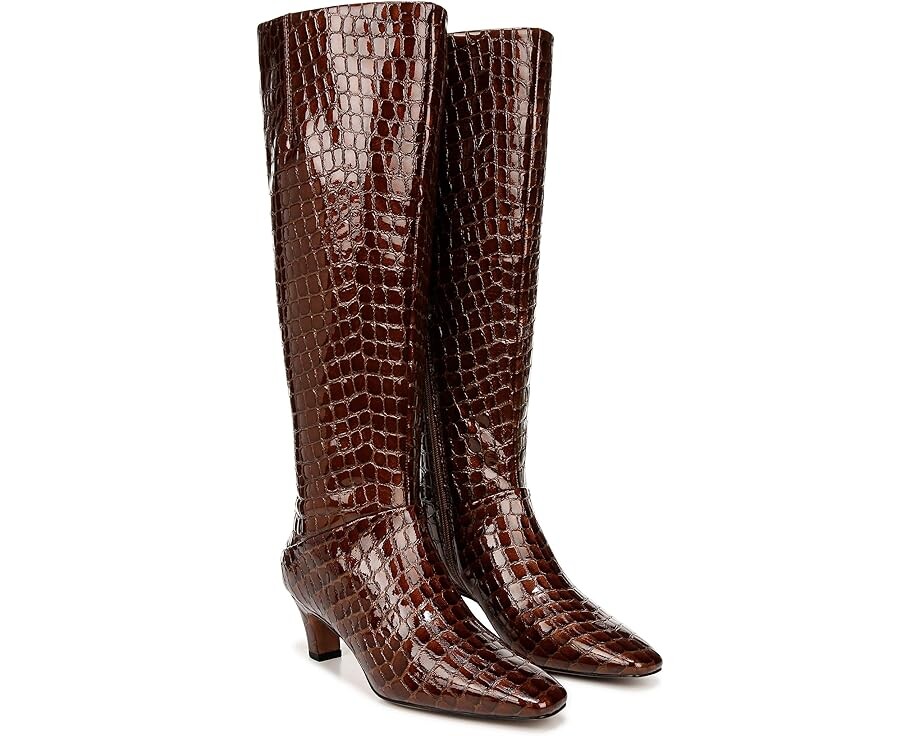 

Ботинки Franco Sarto Andria High Shaft Boot Wide Calf, цвет Brown Croc Print Leather