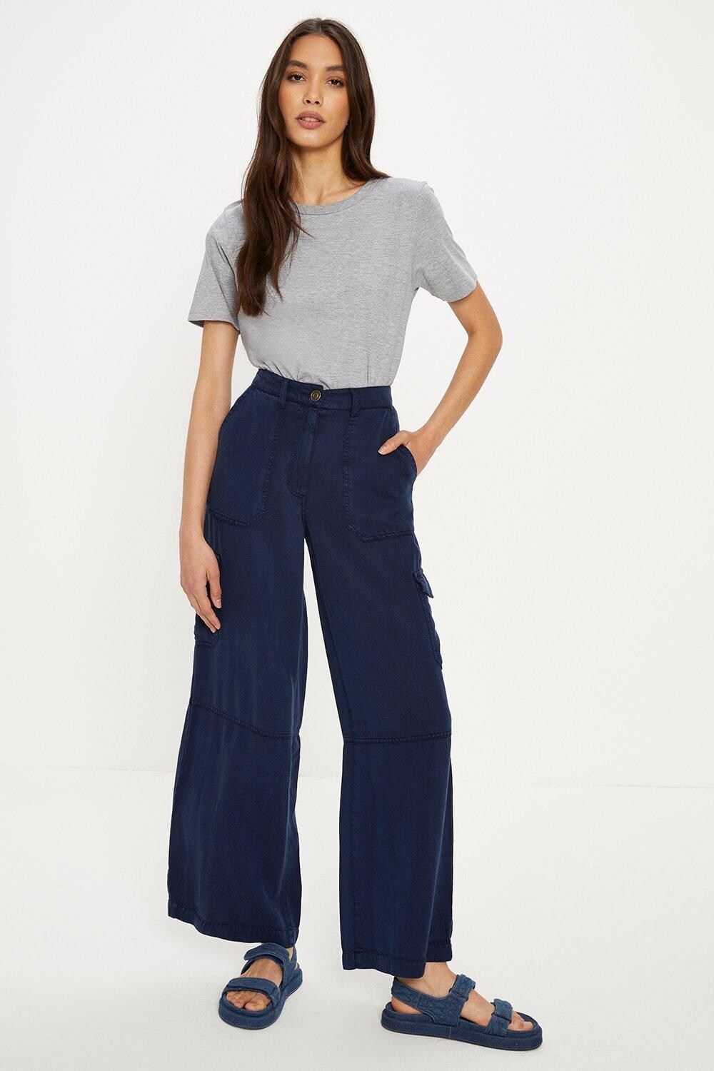 

Широкие брюки Tencel Utility Oasis, темно-синий