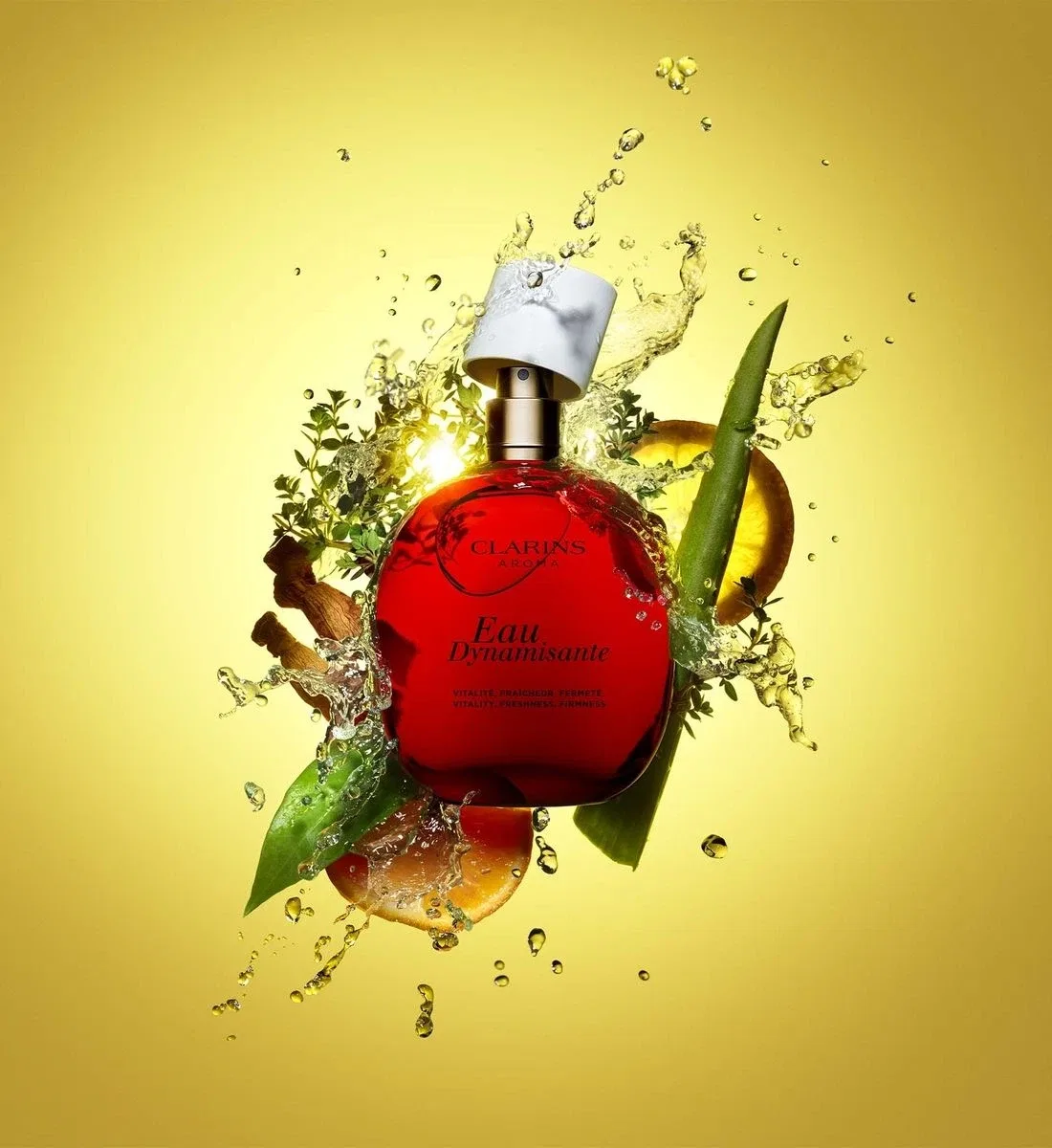 Тоник Clarins — Парфюмированная вода для ухода Eau Dynamisante: Бодрость, свежесть, упругость , красный — фото 4