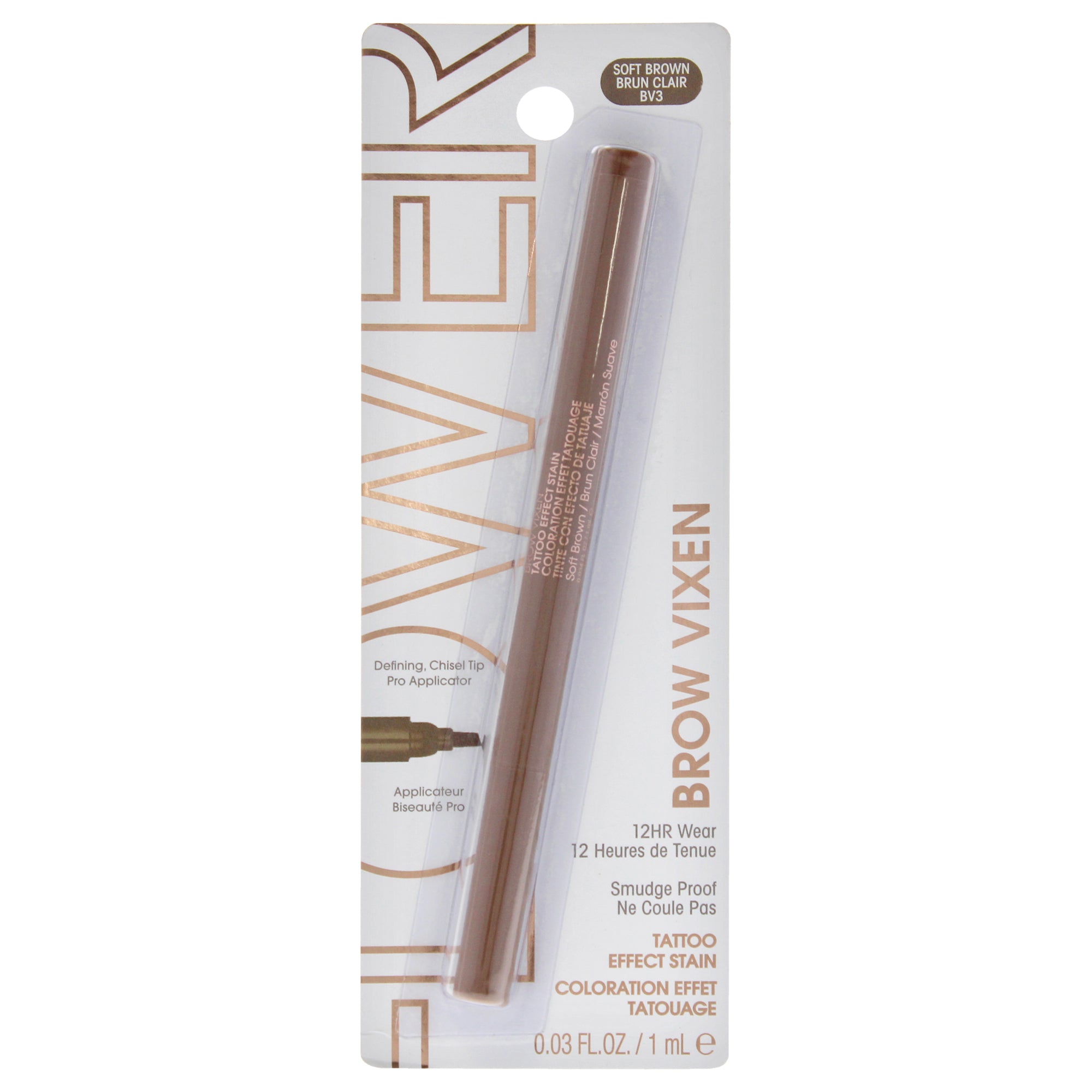 

Краска для бровей Brow Vixen Tattoo Effect, оттенок BV3, нежно-коричневый, Flower Beauty для женщин, 0,03 унции Flower Beauty, Small
