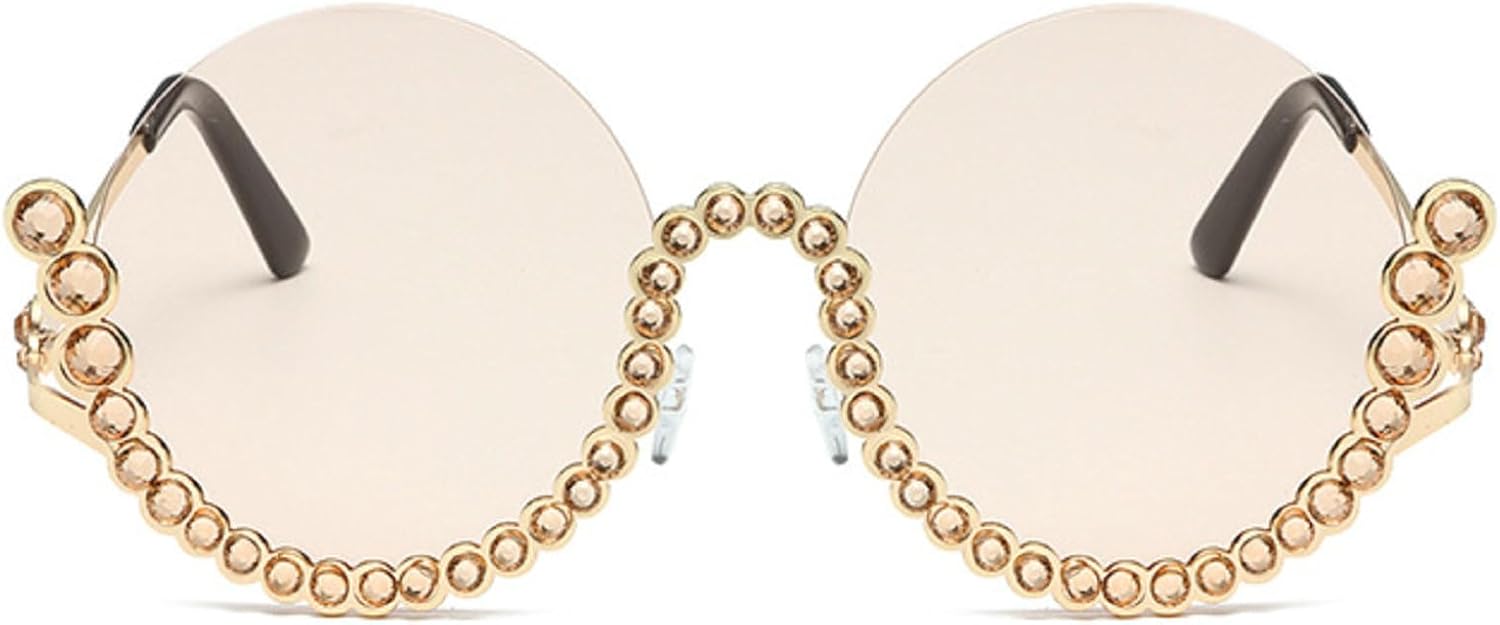 

Милые полукруглые солнцезащитные очки с бриллиантами для женщин, украшенные кристаллами и стразами, модные блестящие солнцезащитные очки для вечеринок mincl, Champagne